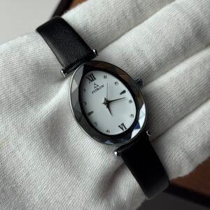 فيترون جلد اسود كريستال فضي